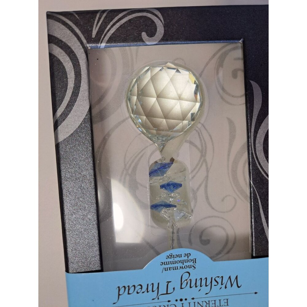 New Eternity Crystal Wishing Thread Snowman Christmas Holiday Ornament in Box - Picture 4 of 9